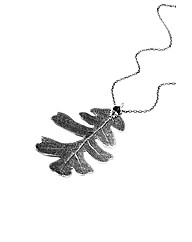 Jumbo Silver Lacey Oak Leaf Necklace