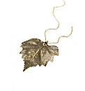 Jumbo Vintage Brass Birch Leaf Necklace