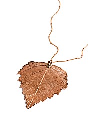 Jumbo Rose Gold Birch Leaf Necklace
