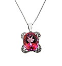 9ct WG Diamond and Pink Topaz Pendant