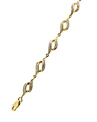9ct Yellow Gold Diamond Bracelet