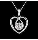 Silver and CZ Stone Set Heart Pendant