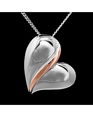 Silver and Rose Gold Heart Pendant