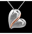 Silver and Rose Gold Heart Pendant