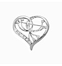Crystal Set Heart Brooch