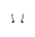 9ct YG Diamond and Sapphire Earrings
