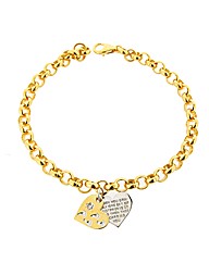 GPS Footprints Message Heart Bracelet