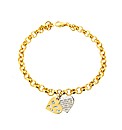 GPS Footprints Message Heart Bracelet