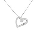 9ct White Gold Diamond Heart Pendant