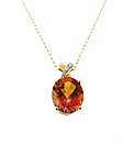 9ct YG Diamond and Mystic Topaz Pendant