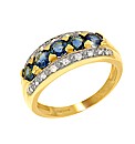 9ct Blue Sapphire and Diamond Ring
