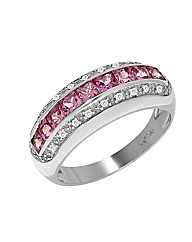 9ct Gold Pink Sapphire and Diamond Ring