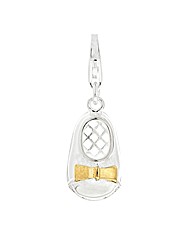 Silver Baby Bootie Clip on Charm