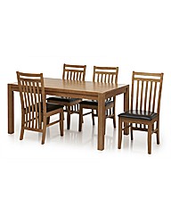 Evelyn 5 Piece Dining Set Dark Brown