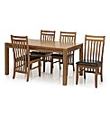 Evelyn 5 Piece Dining Set Dark Brown