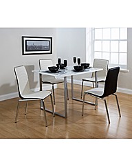 Monaco Dining Set White / Black