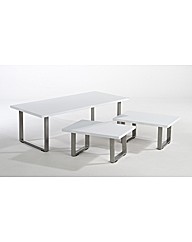 Hacienda Coffee + 2 Side Tables White