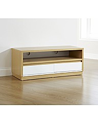 Faro Tv Stand/Oak With White High Gloss