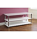 Odyssey Wide 3 Tier TV Unit White/Chrome