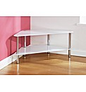 Odyssey Low Corner TV Unit/White/Chrome