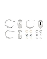 Mood 9 Pack Hoop and Stud Earrings
