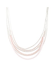 Mood Pink Beaded Illusion Necklace