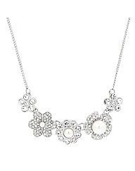Mood Crystal Pearl Flower Necklace