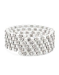 Mood Pearl Crystal Coil Wrap Bracelet