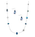 Mood Blue Crystal Bead Necklace Set