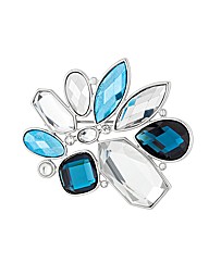 Mood Blue Crystal Cluster Brooch