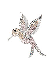 Mood Crystal Pink Hummingbird Brooch