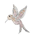 Mood Crystal Pink Hummingbird Brooch