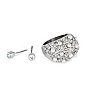 Mood Pearl Crystal Ring and Earring