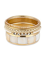 Mood Gold Black Mesh Bangle Set