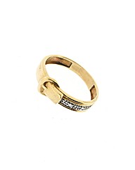 9ct Yellow Gold Ladies Buckle Ring