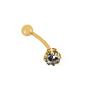 9ct Yellow Gold Solitaire Navel Bar