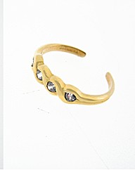 9ct Yellow Gold Crystal Toe Ring