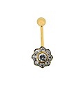 9ct Yellow Gold Crystal Flower Navel Bar