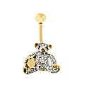 9ct Yellow Gold Crystal Teddy Navel Bar