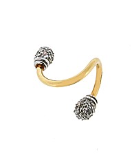 9ct Yellow Gold CZ Navel Bar