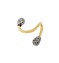 9ct Yellow Gold CZ Navel Bar