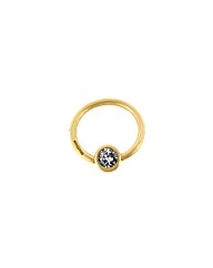 9ct Yellow Gold Crystal Navel Bar