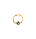 9ct Yellow Gold Crystal Navel Bar