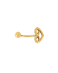 9ct Yellow Gold Heart Navel Bar