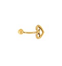 9ct Yellow Gold Heart Navel Bar