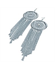 Silver Coloured Chain Drop Earrings