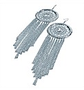 Silver Coloured Chain Drop Earrings