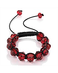Red Coloured Glass Bead Ball Bracelet