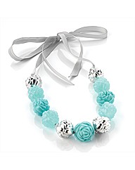Aqua and Silver Coloured Bead Necklace
