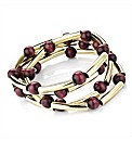 Gold Coloured Red Bead Bracelet